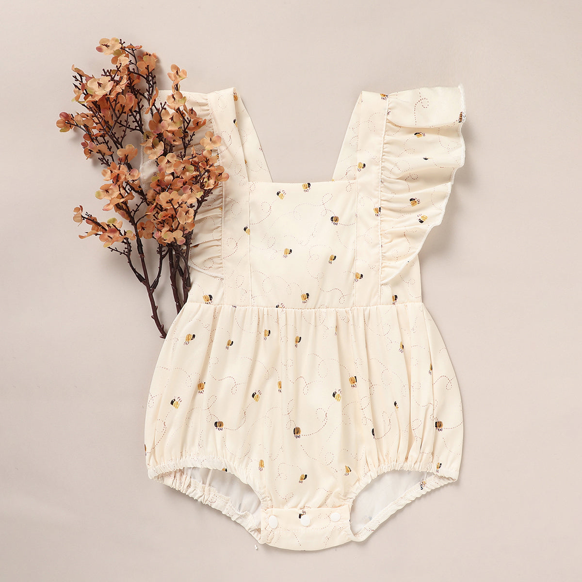 Baby Girl Honeybee Bubble Romper - 1st Bee Day Birthday Outfit