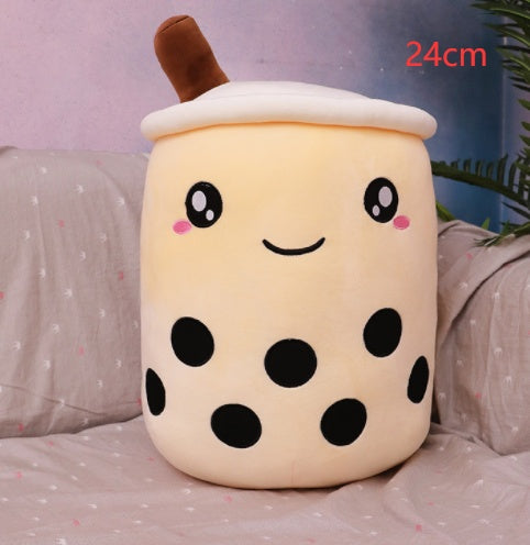 Cute Bubble Tea Plush Pillow - Kawaii Strawberry Milk Tea Stuffed Toy