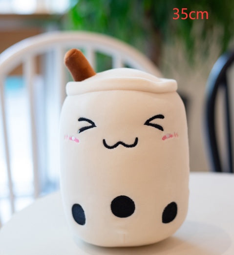 Cute Bubble Tea Plush Pillow - Kawaii Strawberry Milk Tea Stuffed Toy