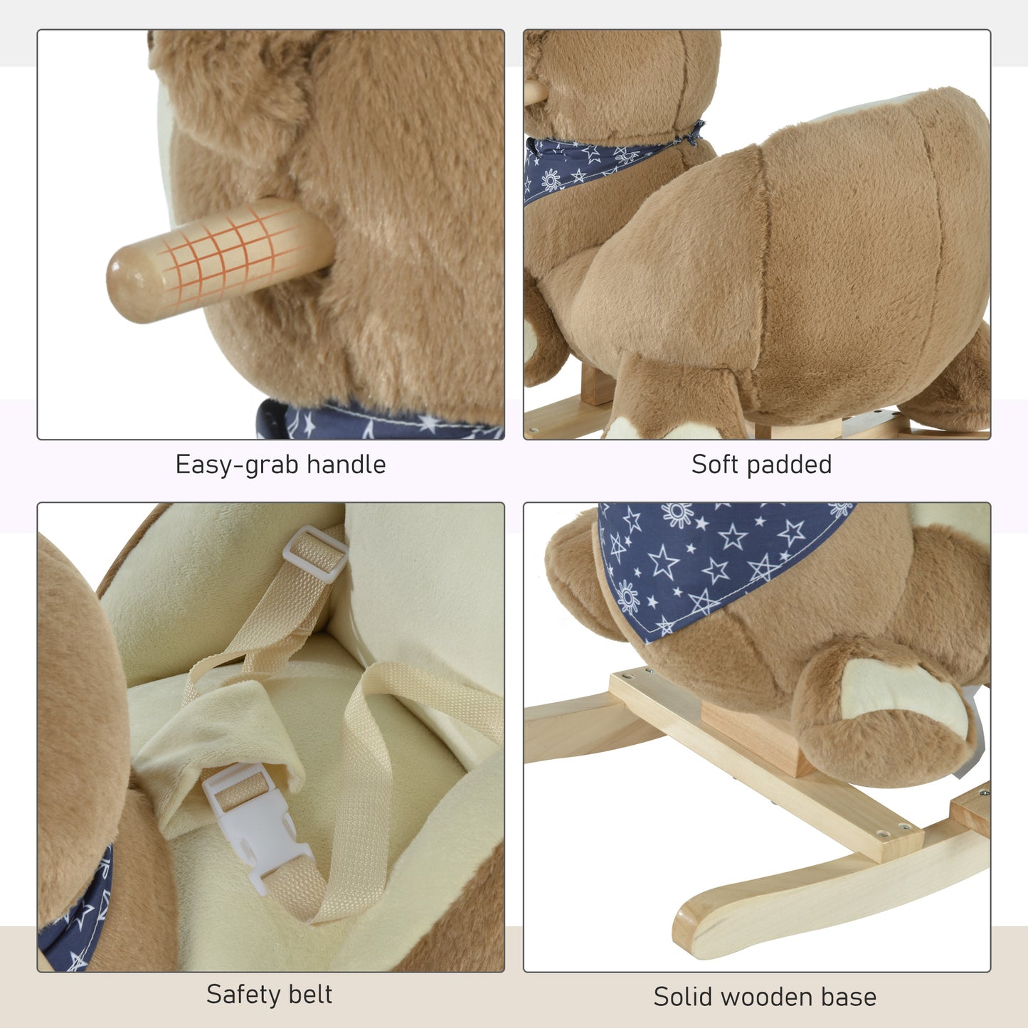 Baby Rocking Horse Bear - Plush Ride-On with Lullaby & Pedals (Ages 18-36 Months)