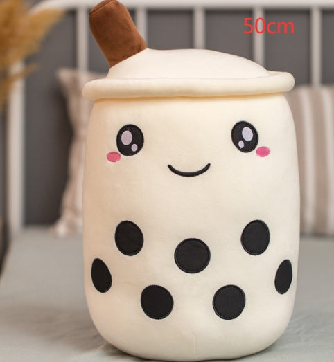 Cute Bubble Tea Plush Pillow - Kawaii Strawberry Milk Tea Stuffed Toy
